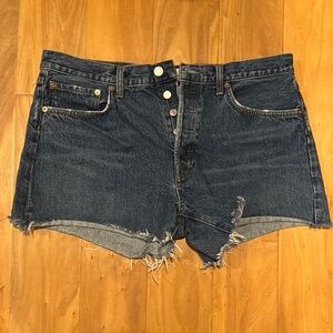 AGOLDE Parker Long Denim Blue Women's Shorts 32